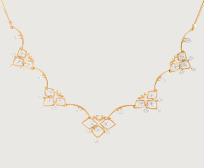 Clusters Gold and Diamond Necklace