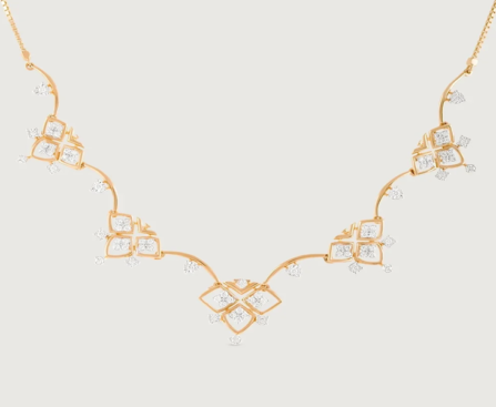 Clusters Gold and Diamond Necklace